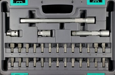 set of flat and hex bits with adapter