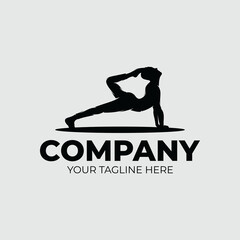 Pilates Yoga Logo Design Vector