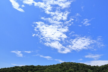 	青空と雲と山
