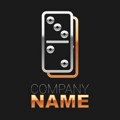 Obraz premium Line Domino icon isolated on black background. Colorful outline concept. Vector