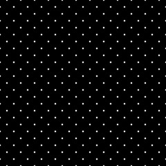 Mini white rhombuses tessellation on black background. Seamless surface pattern design with diamonds ornament. Checkered wallpaper. Mosaic motif. Digital paper for textile print, page fill. Vector art