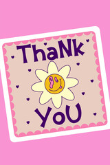 Rave trippy poster with smile, sticker. Modern retro abstract design. Abstract trippy psychedelic smile pattern. 60s, 70s, hippie. Rave psychedelic acid sticker poster. Vector illustration.