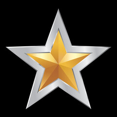 silver gold 3D star