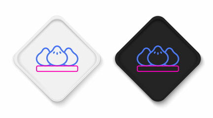 Line Dumpling icon isolated on white background. Traditional chinese dish. Colorful outline concept. Vector