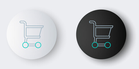 Line Shopping cart icon isolated on grey background. Online buying concept. Delivery service sign. Supermarket basket symbol. Colorful outline concept. Vector