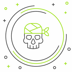 Line Pirate captain icon isolated on white background. Colorful outline concept. Vector