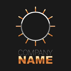 Line Sun icon isolated on black background. Colorful outline concept. Vector