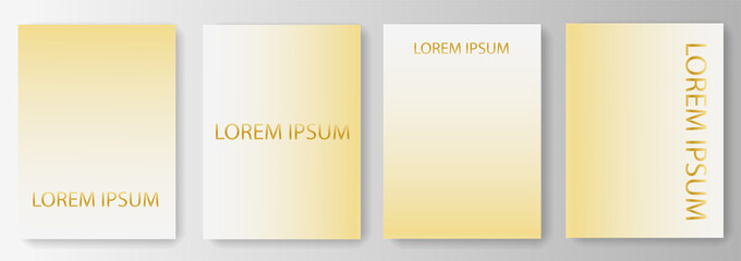 Set collection of gradient golden backgrounds with place for text
