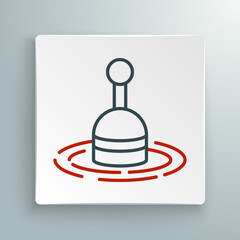 Line Fishing float in water icon isolated on white background. Fishing tackle. Colorful outline concept. Vector
