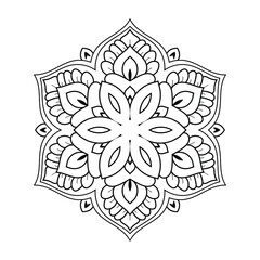 mandala vector illustration for coloring page
