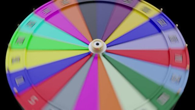 Wheel of Fortune and 55 Percent symbol. Games of chance and winning percentage concept. 3D Render Video