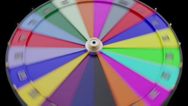 Wheel of Fortune and 0 Percent symbol. Games of chance and winning percentage concept. 3D Render Video