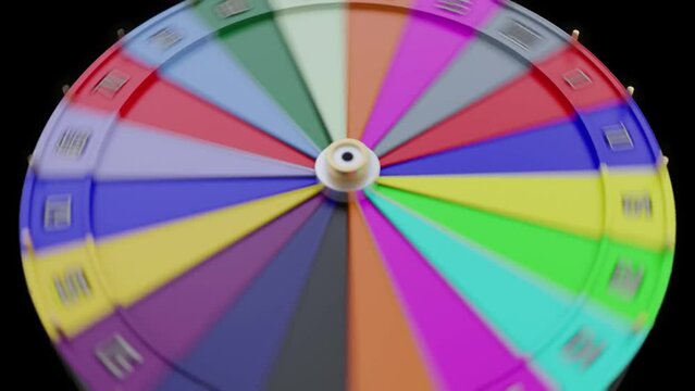 Wheel of Fortune and 100 Percent symbol. Games of chance and winning percentage concept. 3D Render Video