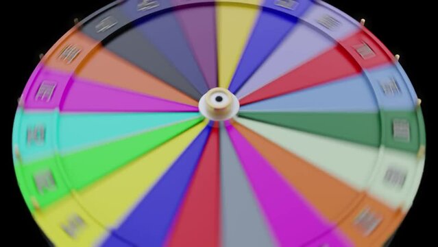 Wheel of Fortune and 65 Percent symbol. Games of chance and winning percentage concept. 3D Render Video