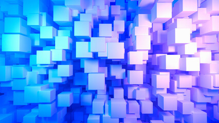 a technical background with cubes (3d rendering)