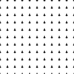 Square seamless background pattern from geometric shapes. The pattern is evenly filled with black yoga symbols. Vector illustration on white background