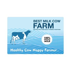 organis cow farm banner logo, silhouette of blue great cow standing, vector illustrations