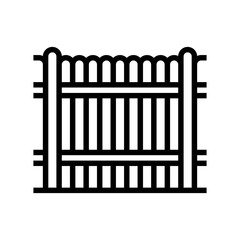 wood fence line icon vector. wood fence sign. isolated contour symbol black illustration