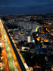 Bangalore City Aerial View - Electronic city elevated Highway cityscape 