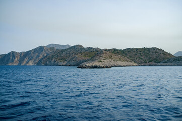 Fototapeta na wymiar Greek island oast Rhodos sunset Mediterranean sea