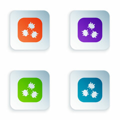 Color Bacteria icon isolated on white background. Bacteria and germs, microorganism disease causing, cell cancer, microbe, virus, fungi. Set colorful icons in square buttons. Vector