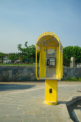 Yellow payphone beach greece rhodos payphone