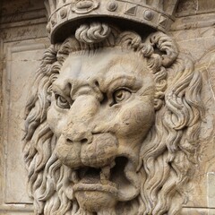 Lion head in Florence. Landmarks of Italy.