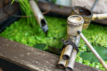 日本のつくばい　和風イメージ