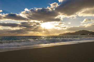 夕暮れのビーチ