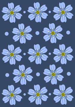 Blue liverleaf flower vector wallpaper for graphic design and decorative element