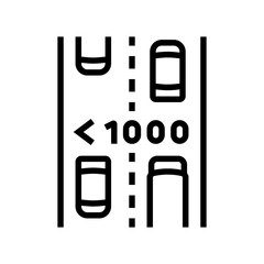 medium traffic road line icon vector. medium traffic road sign. isolated contour symbol black illustration