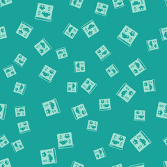 Green Online real estate house in browser icon isolated seamless pattern on green background. Home loan concept, rent, buy, buying a property. Vector