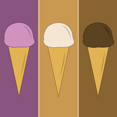 Sweet ice creams vector illustration for graphic design and decorative element