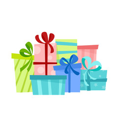 Set of colorful gift boxes