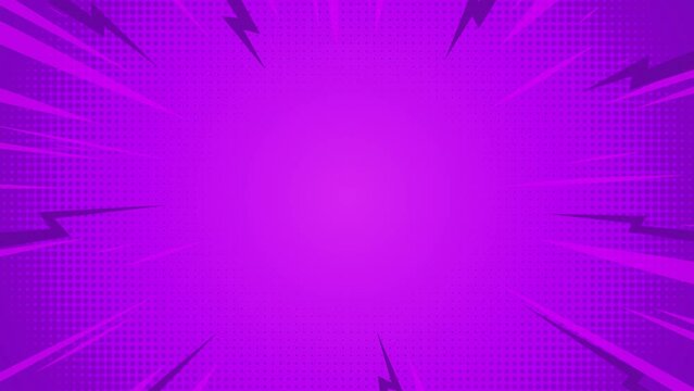 Blue animated pop art background with lightning.