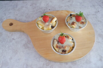Homemade strawberry shortcake. Strawberry Shortcake Individual Serving Portion. selective focus blurry background