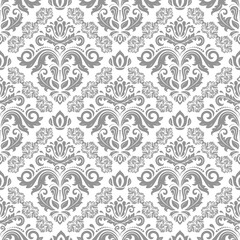 Fototapeta premium Classic seamless vector pattern. Damask orient ornament. Classic vintage background. Orient light gray and white pattern for fabric, wallpapers and packaging