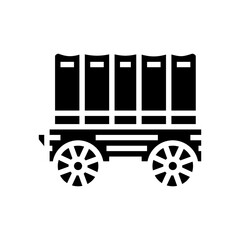 wagon trailer glyph icon vector. wagon trailer sign. isolated symbol illustration