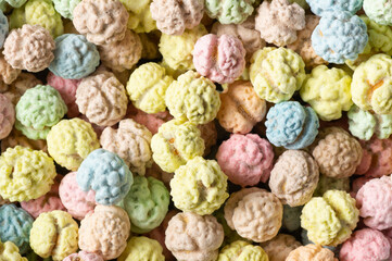 Colorful sugar coated roasted chickpeas, turkish traditional nuts, round small confectionery