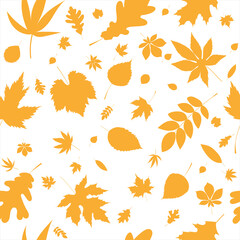 Obraz premium autumn leaves seamless background, leaves,flowers pattern, vector