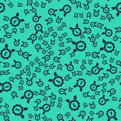 Black Medal icon isolated seamless pattern on green background. Winner symbol. Vector