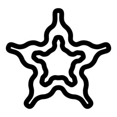 Obraz premium Wave Star Abstract Flat Icon Isolated On White Background