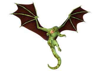 Fototapeta premium 3D Rendering Fairy Tale Dragon on White