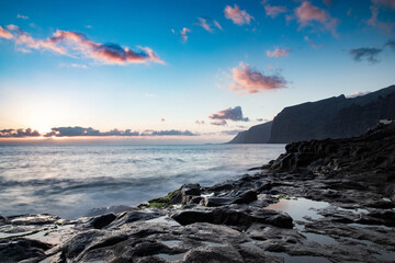 sunset over Los Gigantes  Tenerife Canary islands