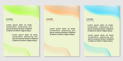 cover template set. white color gradient background with curved elements. designs for cards, flyers, covers