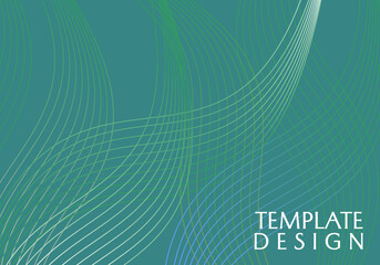 cover template set. green gradient background with abstract line elements. designs for cards, flyers, covers