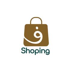 Elegant Letter F Arabic Font Logo. Initial FA and shoping bag logo design for mart, market, store and shop brand identity