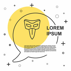 Black line Carnival mask icon isolated on white background. Masquerade party mask. Random dynamic shapes. Vector