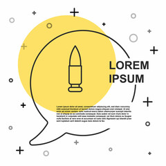 Black line Bullet icon isolated on white background. Random dynamic shapes. Vector