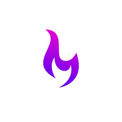 M Fire Logo With Purple Color Combination © ansgrav